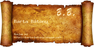 Barta Bátony névjegykártya