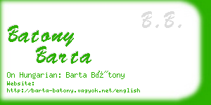 batony barta business card